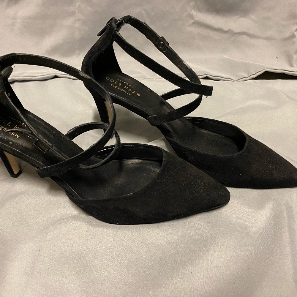 Cole Haan Suede Ankle Strap Pumps - Picture 1 of 9